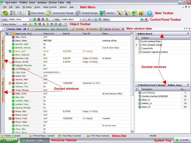 OpsCenter3_StatusWindow_labeled